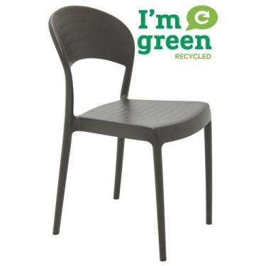 Imagem de Cadeira Sissi Encosto Fechado Marrom Eco Em Polipropileno Reciclado Tr