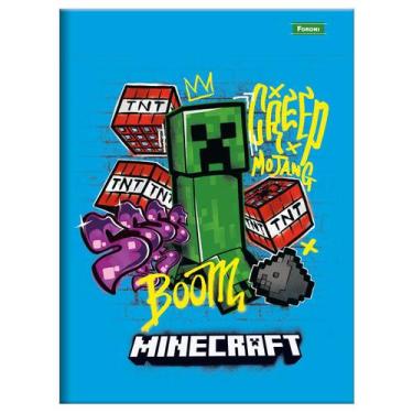 3 Caderno Minecraft Espiral + Brochura 1/4 + Caderno Desenho