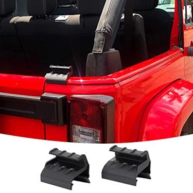 Imagem de 2 peças de clipes de janela traseira superiores macios, suportes de retentor, suportes de barra de porta traseira para Jeep Wrangler JK JKU 2007-2018