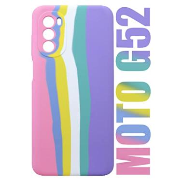 Imagem de Case Capinha Aveludada Compatível Moto G52 Xt2221 Arco Iris Candy - Luiza Cell25