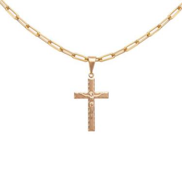 Imagem de Pingente Crucifixo Cristo 2,5cm Folheado A Ouro 18K Gold Line