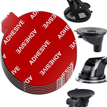 Imagem de 6 peças de adesivos de montagem de para-brisa para montagem com ventosa, 80 mm (3,15 polegadas) almofadas adesivas de dupla face para disco de montagem no painel e câmera de para-brisa, GPS, suporte de telefone de carro