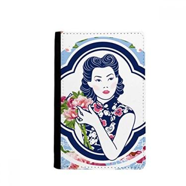 Imagem de Porta-passaporte de beleza flor cultura chinesa Notecase Burse carteira capa porta-cartão, Multicolor