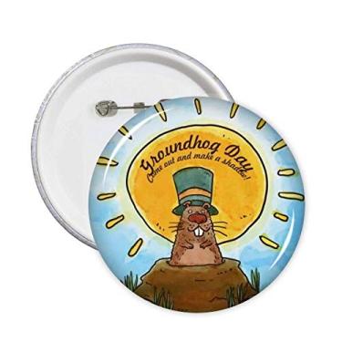Imagem de Groundhog Day EUA América Canadá Festival alfinetes emblema botão decoração acessório 5 peças