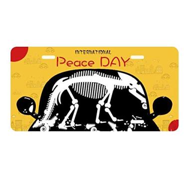 Imagem de DIYthinker Placa de carro miniatura ossos de dinossauro placa de carro decoração dia da paz