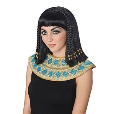 Imagem de Costume Culture Peruca feminina trançada Cleópatra Deluxe, Preto, tamanho nico