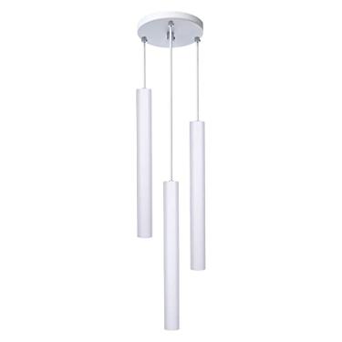 Imagem de Pendente Luminária Tubo Branco 30 Cm - Triplo