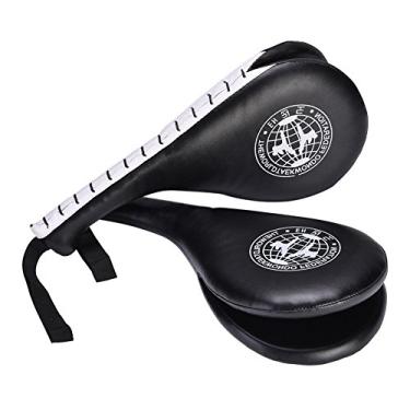 Imagem de Pacote com 2 taekwondo Double Kick Pad Target, Tae Kwon Do Karate Kickboxing Training TKD Kicking Pad Practice Double Face Kick Foot Pad Equipamento de artes marciais Raquete de artigos esportivos,