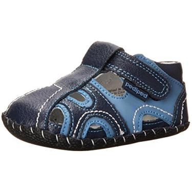 Imagem de pediped Sandália Flex Brody (bebê/criança pequena), Azul-marinho/azul-claro, 3.5 Infant