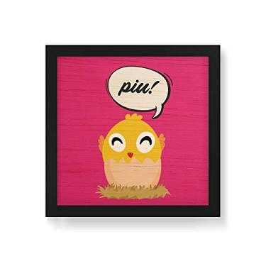 Imagem de Arte Maníacos Quadro Decorativo em Madeira Pinto Ovo - 30x30cm (Moldura caixa em laca preta)