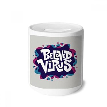 Imagem de DIYthinker Graffiti Street Caixa de Dinheiro Vírus Azul Vermelho Vírus Cofre Economia de Moedas Cerâmica Crianças Adultos