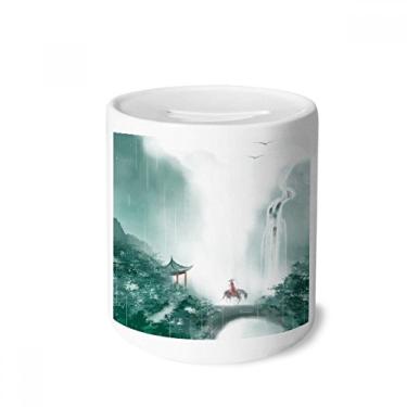 Imagem de DIYthinker Mountain Rain Mo Caixa de Dinheiro em Aquarela Chinesa Caixa de Cerâmica Porta-Moedas Presente
