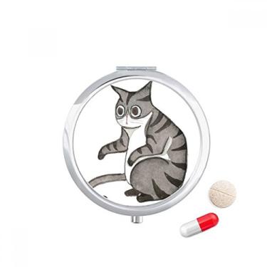 Imagem de Miaoji Painting Dragon-Li Watercolor Cat Pill Case Pocket Medicine Storage Box Dispenser Recipiente