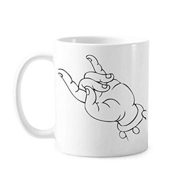 Imagem de Caneca Culture Hand Simple Illustration Pattern de cerâmica café porcelana talheres