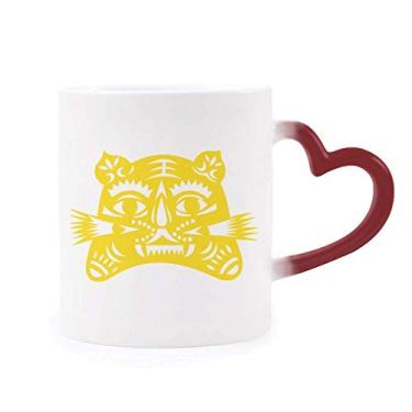 Imagem de Year Of Tiger Animal China Zodíaco Caneca sensível ao calor vermelha muda de cor