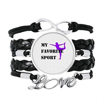 Imagem de OFFbb-USA Pulseira Like Sports Fitness Equilibrada Body Building Acessório Amor Pulseira de Couro Trançado Corda Presente