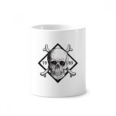 Imagem de Esqueleto Pirata 1989 Decoração Padrão Escova de Dentes Caneca, Suporte de Cerâmica