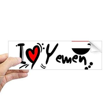Imagem de DIYthinker I Love Yemen Palavra Bandeira Love Coração Ilustração Retangular Para-choque Adesivo Notebook Janela Decalque