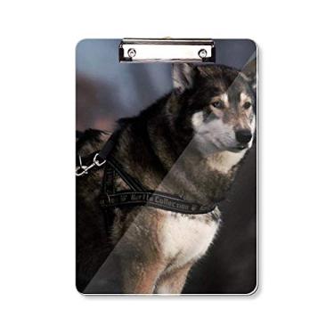 Imagem de Placa de prancheta Dog Husky Animal Lonely Night Pasta, bloco de notas A4