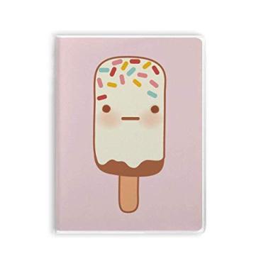 Imagem de Diário de capa macia para caderno de sorvete de chocolate com expressão facial