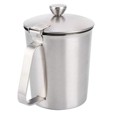 Imagem de Copo para espumar leite, espesso com tampa de poeira, jarro de café, para cozinha familiar (500 ml com tampa)