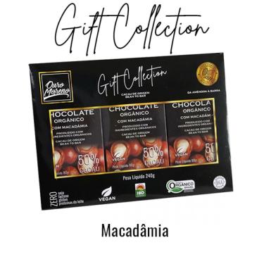 Imagem de Gift Collection de Chocolate Orgânico com Macadâmia 50% Cacau com 3 Barras de 80g