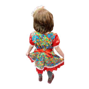 Imagem de Vestido Festa Junina Infantil Caipirinha São João Quadrilha Quermesse Arraiá