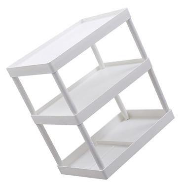 Imagem de Hemobllo 1 Unidade Prateleira Multicamadas Arquivar Suporte De Armazenamento Multifuncional Prateleira De Mesa Estante Rack De Camada Tripla Branco Objeto Pequeno Plástico Área De Trabalho