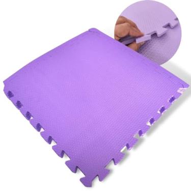 Imagem de Kit 8 Tapete EVA Infantil Tatame Bebe Criança Placa de 50x50cm 10mm Área de 2m² Diversas Cores Brinquedoteca Atividades (Lilás)