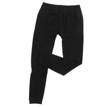 Imagem de VALICLUD 3 Pecas meias pretas femininas leggings de ioga cintura alta calça de moletom preta leggings femininas leggings de renda perneiras Controle de barriga calças de ioga pêssego