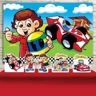 Imagem de Kit Decoração Festa de Aniversário Infantil Painel + Displays Piloto de Formula 1