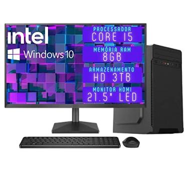 Imagem de Computador Completo 3green Desktop Intel Core i5 8GB Monitor 21.5" Full HD HDMI HD 3TB Windows 10 3D-114