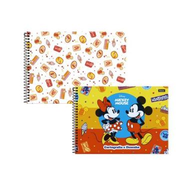 Imagem de Caderno Espiral Mickey Mouse 80 Folhas - Laminação Brilho - Sem Pauta