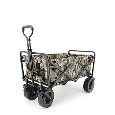 Imagem de Carrinhos de lavanderia, carrinho de mão dobrável ao ar livre, carrinho dobrável de praia com freios carrinho de transporte, praia de reboque adequado para todos os terrenos hopeful