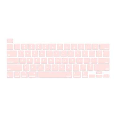Imagem de MOSISO Capa para teclado compatível com MacBook Pro de 13 polegadas M2 2022, 2021 2020 M1 A2338 A2289 A2251 e compatível com MacBook Pro de 16 polegadas 2020 2019 A2141 Touch ID, película protetora de silicone, rosa giz