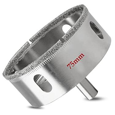 Imagem de Luomorgo Serra de diamante de 75 mm/7,6 cm, profundidade de corte de diamante de 2,8 cm para vidro, cerâmica, mármore, porcelana, azulejo, granito, quartzo, pedra preciosa