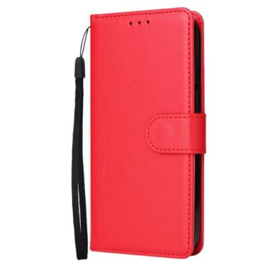 Imagem de Capa de couro flip original para Samsung Galaxy A74 A24 A54 A34 A04E A14 A22E A03 A23 A73 A53 A33 A03S A13 A82 Capa de telefone, vermelha, para Samsung A74