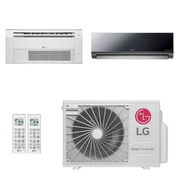 Imagem de Ar-Condicionado Multi Split Inverter LG 18.000 (1x Evap HW Artcool 9.000 + 1x Evap Cassete 1 Via 9.000) Quente/Frio 220V