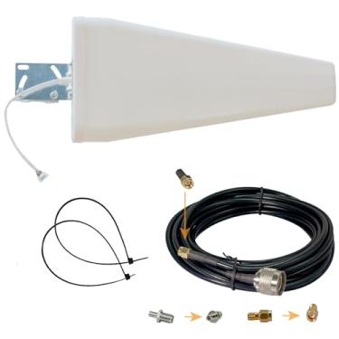 Imagem de Antena WiFi LTE direcional para Vivo, Claro, TIM, Oi e todas as bandas de celular 5G 4G, 12dBi, cobertura externa, cabo de 5 m, compatível com SMA/RP-SMA/TS9