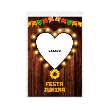 Imagem de Painel Decorativo Vazado Festa Junina Coração