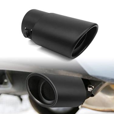 Imagem de Ponta de escape de carro de aço inoxidável, 6,3 cm a 8,4 cm decoração de carro ajustável acabamento cromado parafuso de ponta de escapamento de escape/braçadeira no design ponta de escape universal