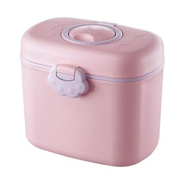 Imagem de Dispensador de Leite Em pó Portátil, Recipiente Selado, Alça de Transporte, Caixa de Armazenamento de Fórmula Infantil para Viagens, Com Compartimentos para Organização (PINK)