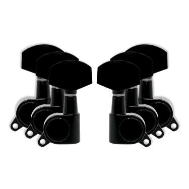 Imagem de Tarraxas Violão Aço 3+3 RedBurn Preta Fosca