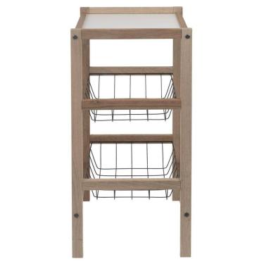 Imagem de Fruteira Tramontina Utilínea Em Madeira Mista Com Estante E 2 Cestos