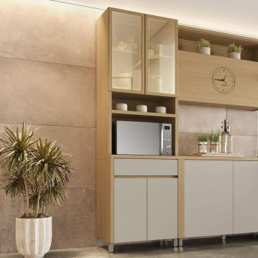 Imagem de Paneleiro 4 Portas 1 Gaveta Condessa 100% Mdf Carvalho/Greige