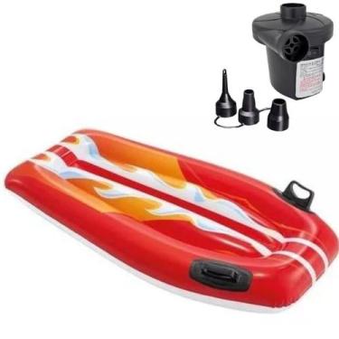 Imagem de Bóia prancha inflável intex ondas 183x69cm + bomba eletrica, 220V, Ver