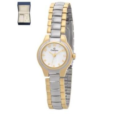 Imagem de Relógio Champion Feminino Misto Pequeno  Fundo Branco  + Semi Joia QTZ-Feminino