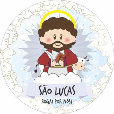 Imagem de Painel de Lona Redondo Santinhos Católicos São Lucas - Fabrika de Fest