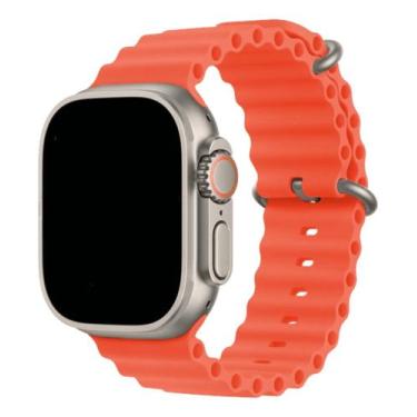 Imagem de Smartwatch Relógio 49mm Laranja Inteligente Homens Mulheres Ios E Andr