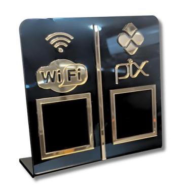 Imagem de Expositor DUPLO WI-FI - PIX - Preto com Bronze - Lm Balcoes